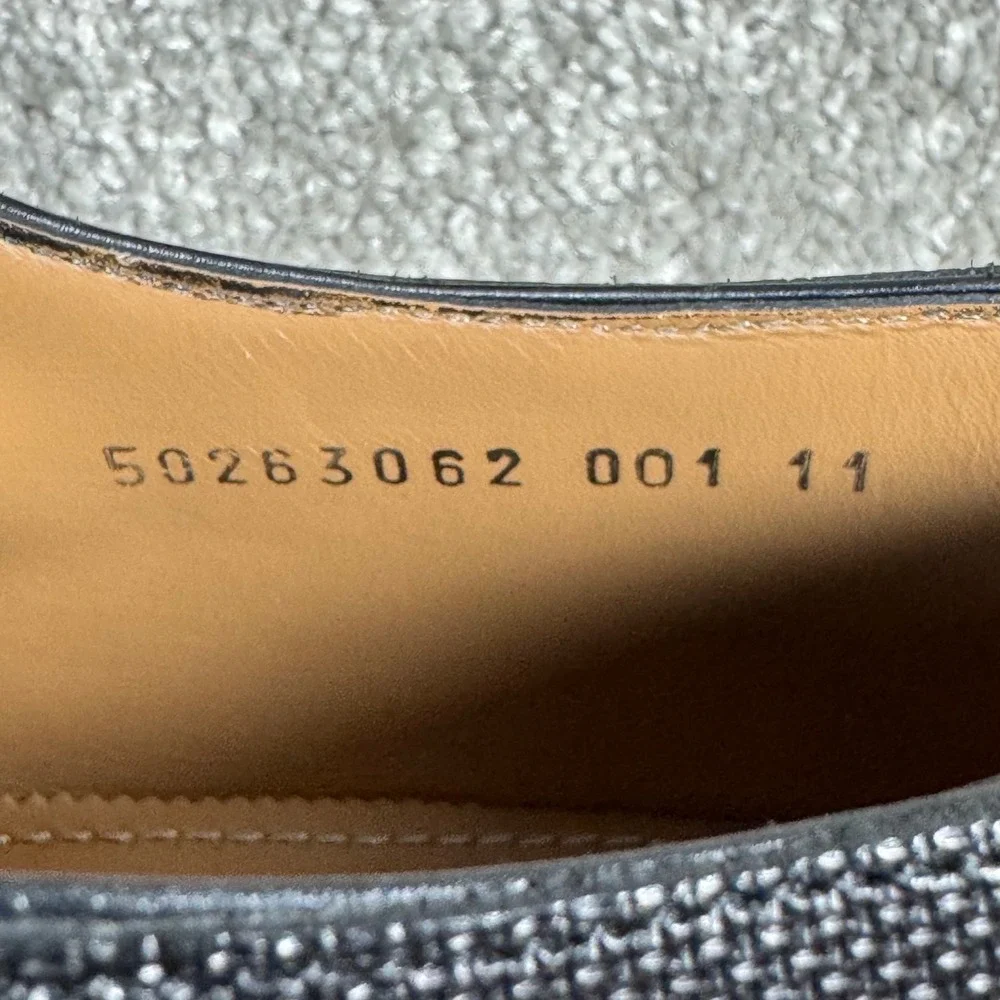 Hugo Boss Derby Shoes Black Micro Textured Leather Made in Italy‎ Mens 11